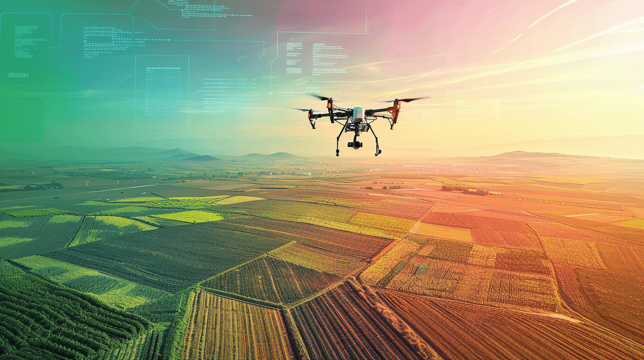 Drone agrícola em operação